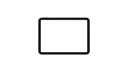 tablet with blank screen on white background. PNG