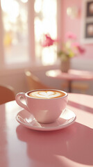 3D pastel coffee scene A background 2025