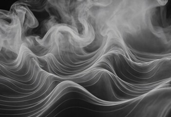 Obraz premium Abstract Waves: An artistic rendering of flowing, ethereal waves in shades of grey, creating a sense of movement and depth. Ai generated image