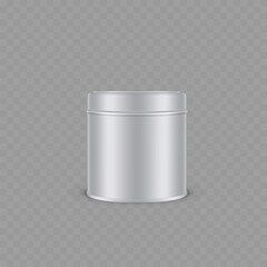 Blank Metal Tin Can Mockup for Product Packaging .Vector