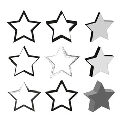 Star vector icon. Outline shape figure. Rating symbol graphic. Silhouette design element.