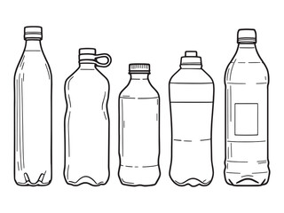 Water Bottle Minimalist Line Design