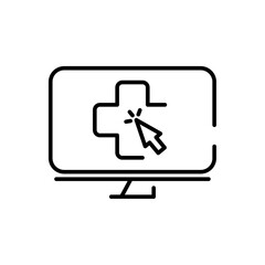 Vector line icon related to digital healthcare. Perfect Line. Editable Stroke.