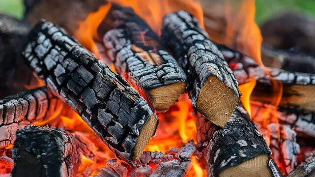 Close up of a campfire