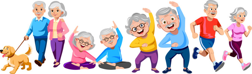active older people play sports