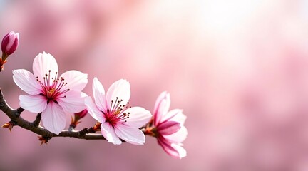  Pink Blossoms in Full Bloom Against a Soft Pink Sky