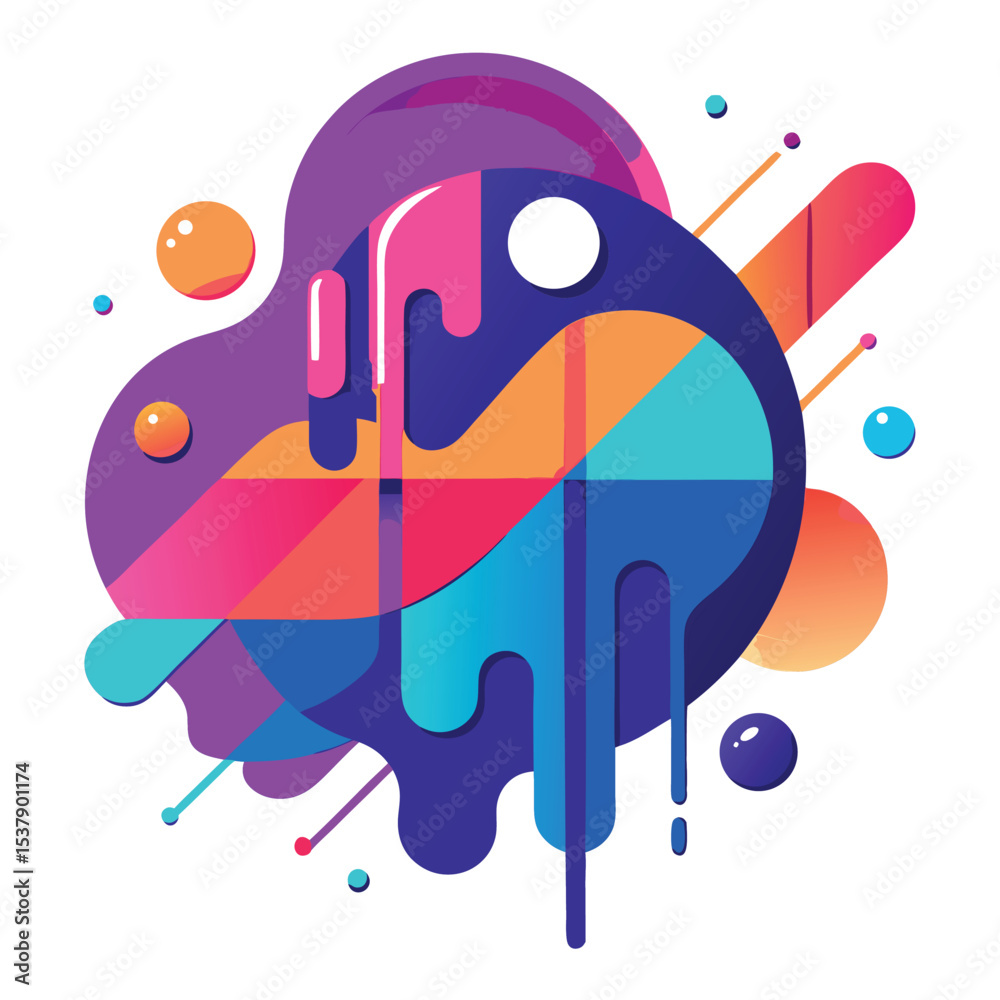 Fototapete abstract vector banners. geometric liquid forms. vector set of abstract creative backgrounds in mini
