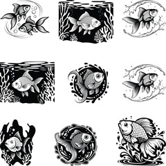 Obraz premium Goldfish Svg Bundle, Goldfish Lover Svg, Goldfish Shirt