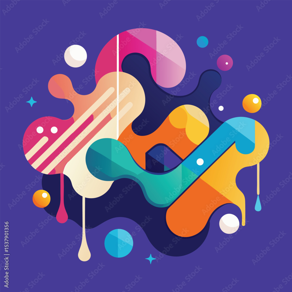 Fototapete abstract vector banners. geometric liquid forms. vector set of abstract creative backgrounds in mini