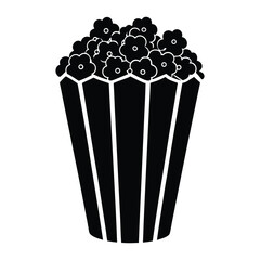 a popcorn silhouette design on a white background.