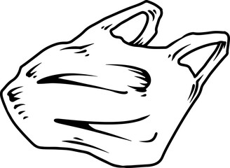 Hand drawn plastic bag illustration doodle