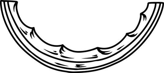 Hand drawn watermelon rind food waste icon