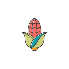Corn Symbol on vector White Background.