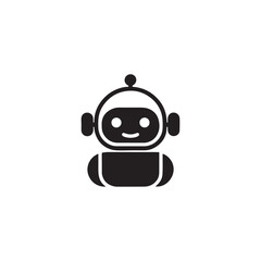  AI Assistant Robot Vector Illustration Futuristic Chatbot Design on Isolated White Background.