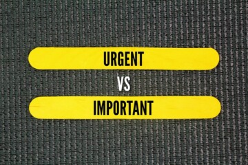 Colored ice cream sticks with the words Urgent vs Important. which isolation concept is more...