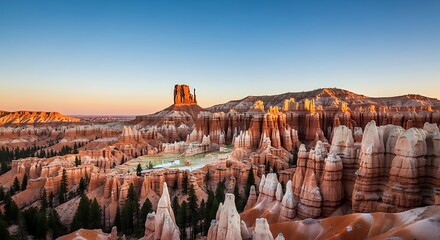 Panoramic view of Bryce Canyon National Park at sunrise, Utah, USA