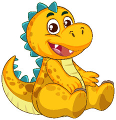 Obraz premium Cute Cartoon Dinosaur with Playful Expression