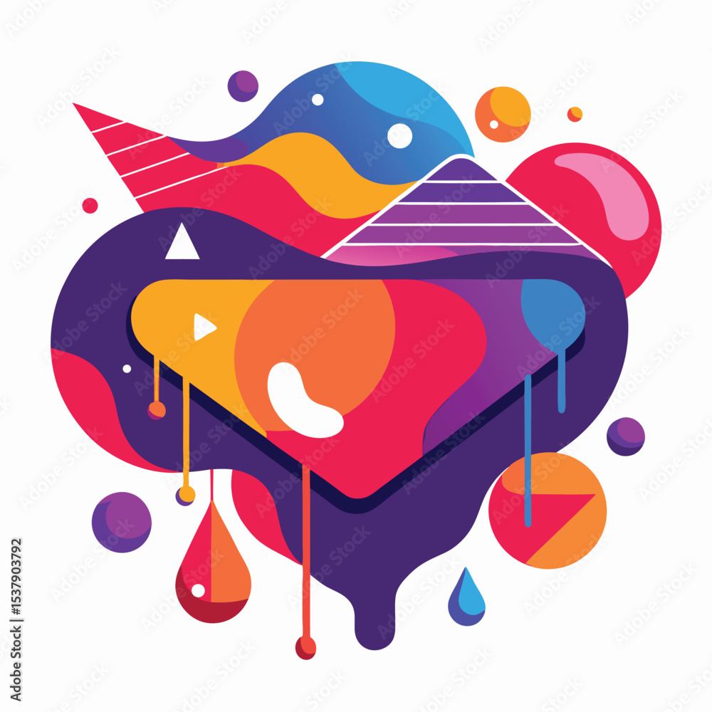 Fototapete abstract vector banners. geometric liquid forms. vector set of abstract creative backgrounds in mini