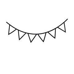 Colorful bunting streamers party decoration vector design festive hanging flags for celebrations events and parties