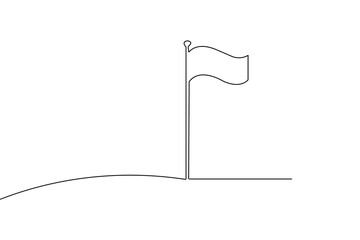 National flag continuous one line drawing minimalist outline vector art
