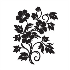 black and white floral background