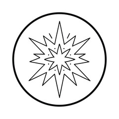 Circular design featuring a sparkling firework starburst perfect for celebration holiday or festive themes