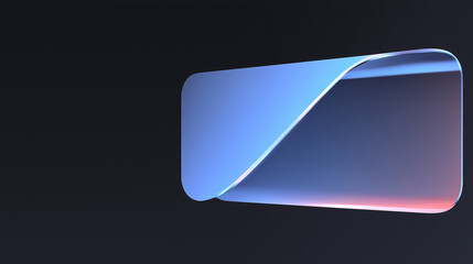 Blue Abstract Card with Curved Fold and Glow