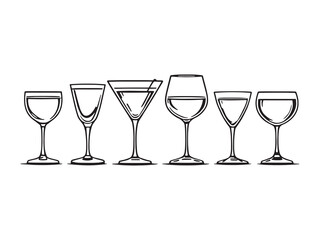 Cocktail Glass Line Art Icon