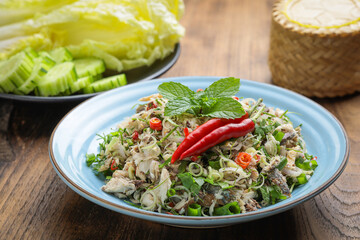 Mackerel salad, traditional Thai food, spicy and refreshing. The concept of authentic Thai food...