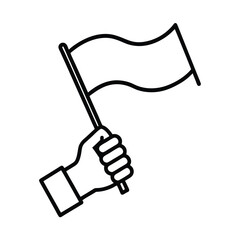 A hand gently holding a waving flag a versatile vector illustration perfect for patriotic designs websites or presentations