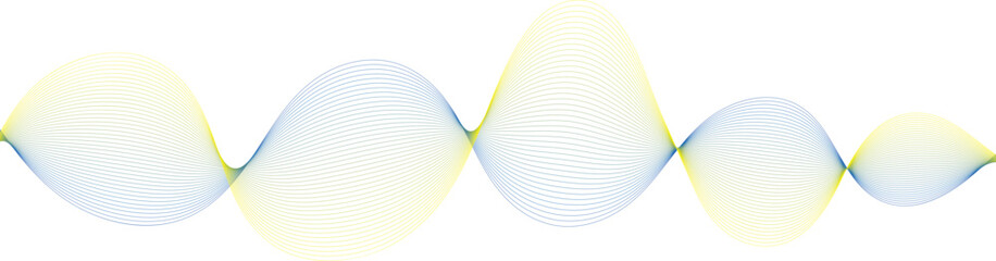 Abstract Blue Yellow Gradient Wave Lines Pattern Background