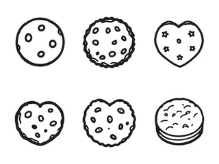 Minimal Cookie Outline Drawings