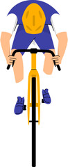 Professional Cyclist Riding Bike Vector Illustration