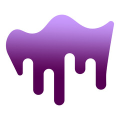 Purple liquid drops. Dripping paint effect. Vector fluid design. Melting color splash.