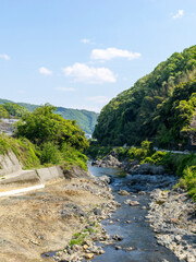 川西市を流れる猪名川の渓谷部