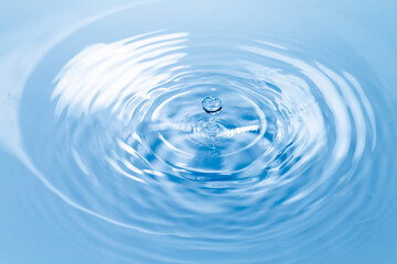 水面に落ちる水滴.