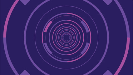 Concentric circles in shades of purple and pink with segmented inner rings creating a tunnel effect