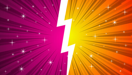 Fototapeta premium Comic cartoon background design versus fight. vector illustration.