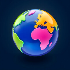 Naklejka premium Colorful 3d earth globe rotating in space: promoting global awareness