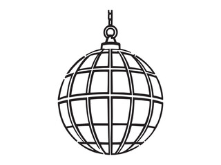 disco ball simple line art