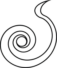 Abstract Spiral Path Illustrating the Movement of a Snake Through Line Art