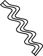 Desert Inspired Snake Trail in Zigzag Line Motif for Wildlife Path Symbol