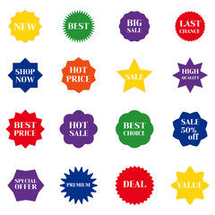Colorful Promotional Badge and Label Set