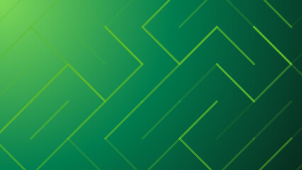 Abstract green background with geometric lines creating a maze like pattern design element