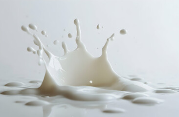 Milk Splashing White Background