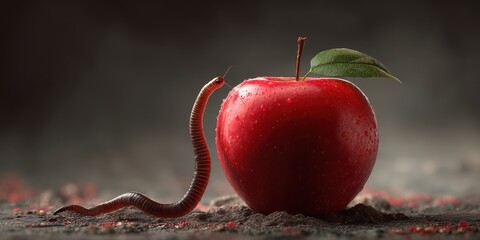 A  red  and a worm in the dark.