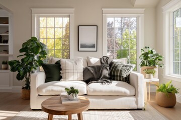 A beautifully staged living room prepared for real estate listing