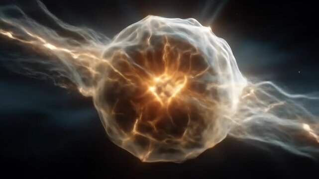 Glowing Energy Orb with Dark Space.