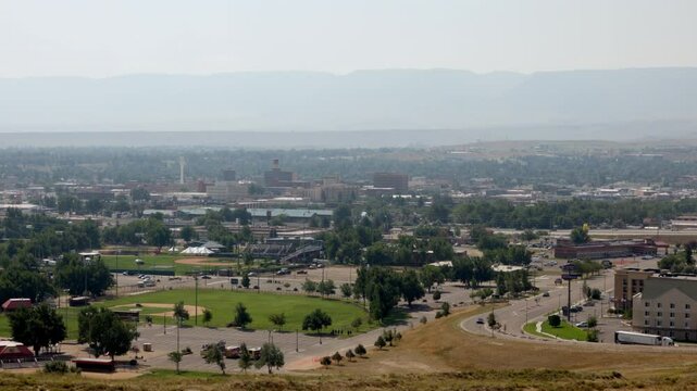 Timelapse of Casper, Wyoming skyline with North Platte River.