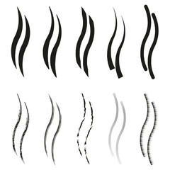 Wave flow icon. Smooth curve symbol. Vector fluid shape. Black line design.